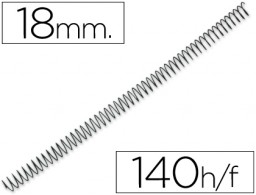 CJ100 espirales Q-Connect metálicos negros 18mm. paso 4:1